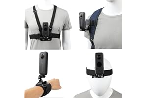 PELLKING Accessories Kit for Insta360 One X4/X3/X2/X, One R, X and GoPro Hero 9,New Quick Release Head Strap Mount + Chest Mount Harness + Backpack Clip Holder + 360°Rotating Wrist Strap