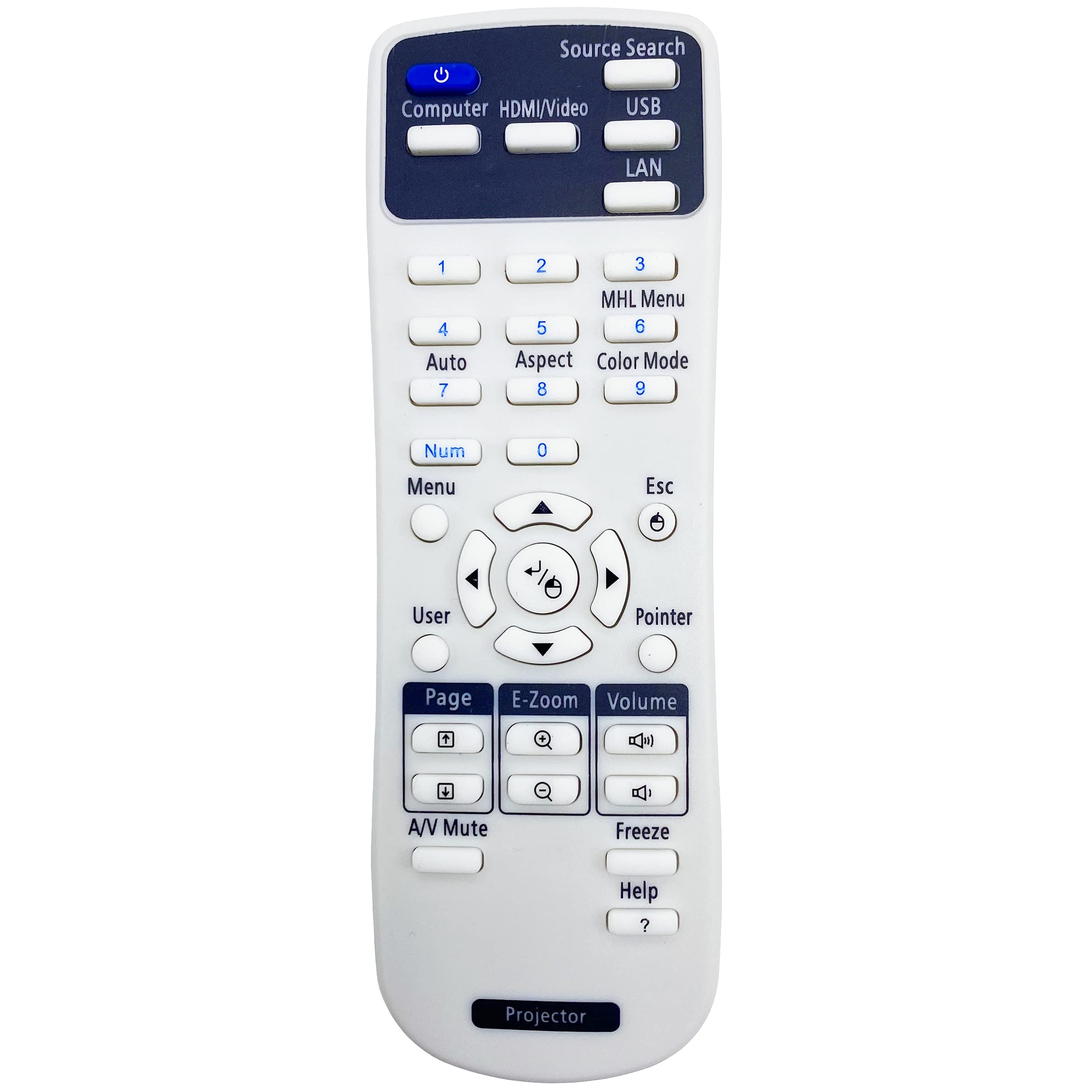 Leankle Remote Controller 2173589 for Epson Projectors EB-670, EB-675W, EB-675Wi, EB-680, EB-680S, EB-680Wi, EB-685W, EB-685Wi, EB-695Wi, EB-696Ui, EB-700U, EB-710Ui, EH-LS100
