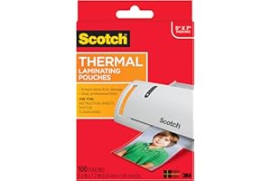 Scotch Thermal Laminating Pouches, 100 Count, Clear, 5 mil., Laminate Homemade Ornaments, Christmas Banners and Gift Tags, Id