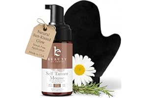 BEAUTY BY EARTH Self Tanner Tanning Mousse Kit - USA Made with Natural & Organic Ingredients, Self Tanner Mousse and Mitt, Tan Kit, Fake Tan Tanning Foam, Medium to Dark, Sunless Tanners Best Sellers