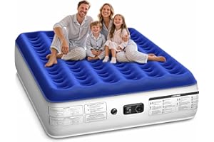 Xsleep Queen Air Mattress with Built in Pump Luxurious Comfort Raised Inflatable Mattress Queen Airbed Blow Up Mattress for Home and Guests Air Bed 2 Mins Fast Inflate/Deflate 660 lbs Max