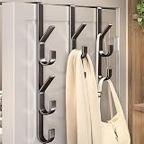 MOFELON Over Door Hook 4 Pack Heavy Duty Metal Coat Rack Hangers Black view 8
