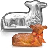 KIBS group Easter Cake Mold Lamb - 2 Side 3D - Traditional Aluminum Metal Lamb Cake Form for Baking - Front and Back Sides