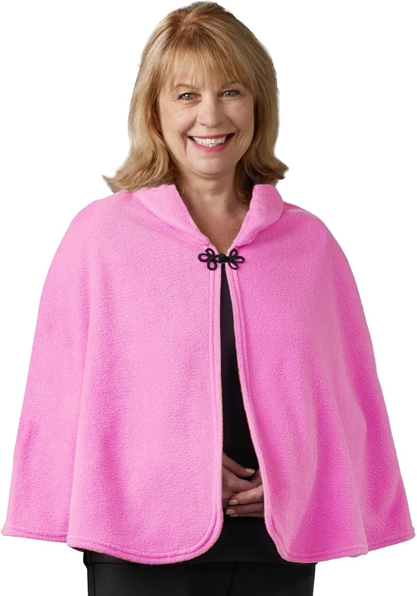 Silverts Disabled Adults & Elderly Needs Womens Warm Bed Jacket Cape Or Bed Shawl Pink at