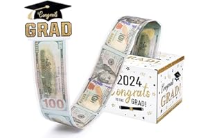 PAGATHER 2024 Graduation Money Box for Cash, White Surprise Box Explosion Gift for Graduate, Billionaire Money Holder with Pull Out Card DIY Set