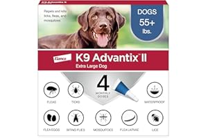 K9 Advantix II XL Dog Vet-Recommended Flea, Tick & Mosquito Treatment & Prevention | Dogs Over 55 lbs. | 4-Mo Supply