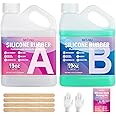 MITINU 38 oz Liquid Silicone Mold Making Kit, 15A Mold Making Liquid Silicone Rubber, Volume Ratio 1:1, Color Jade Green, Suitable for Making Silicone Molds for Resin, Soap, Concrete, Wax