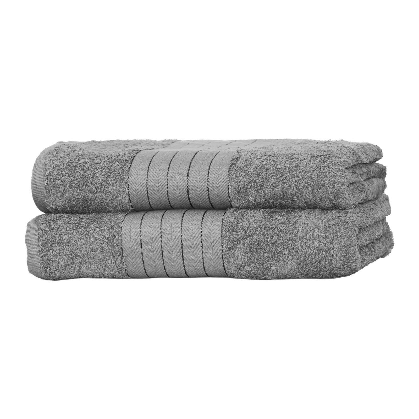 Brentfords BTBLPLDSI02 100 Percent Cotton Jumbo Bath Sheets, Silver, Large, 90 x 150 cm