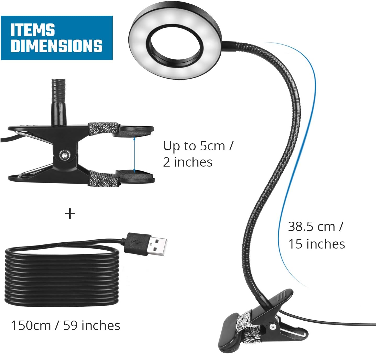 Clip on Light Reading Lights - iVict 24 LED USB Book Clamp Light with 3 Color Modes, 10 Brightness Dimmer and Auto Off Timer, Eye Protection Kids Desk Lamp, 360 ° Flexible Gooseneck Bed Night Light: Home Improvement