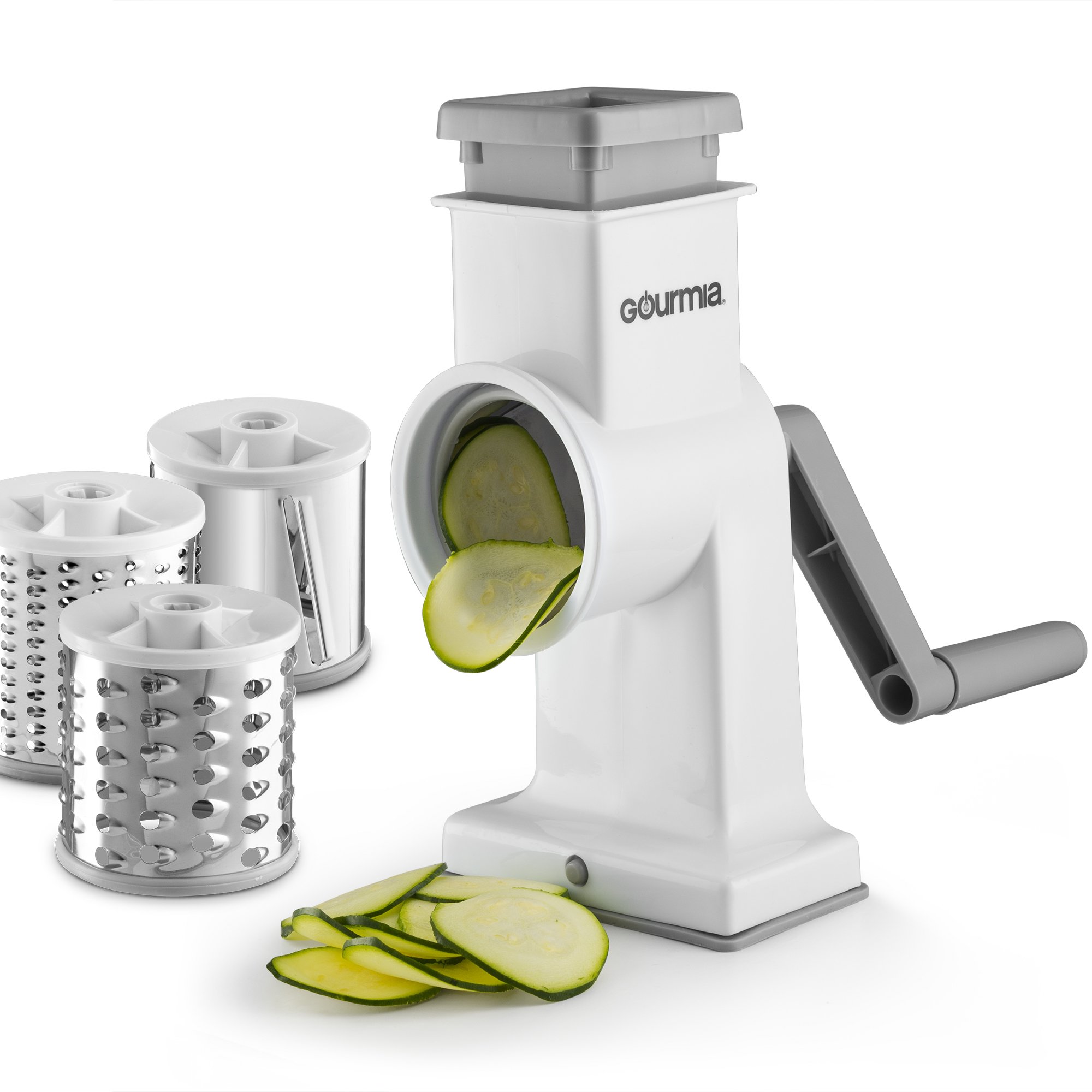 Manual Rotary Drum Grater 3 Interchangeable Stainless Steel Grating