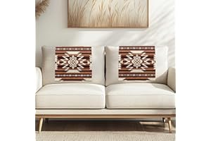 Fuojuvelie Brown Sofa Headrest Covers Recliner Headrest Protector Cover Aztec Wrinkle Resistant Recliner Couch Head Rest Covers Protector for Sofa Couch 2 Pcs