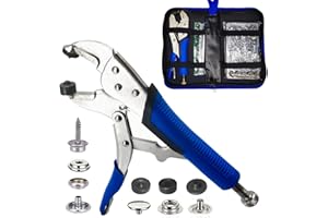 MINLIGUY Heavy Duty Snap Kit, Canvas Snap Kit for Metal Marine Snaps Fastening on Boat Cover/Carpet, Snap Repair Tool with Stainless Steel Screw-in Snap 15mm