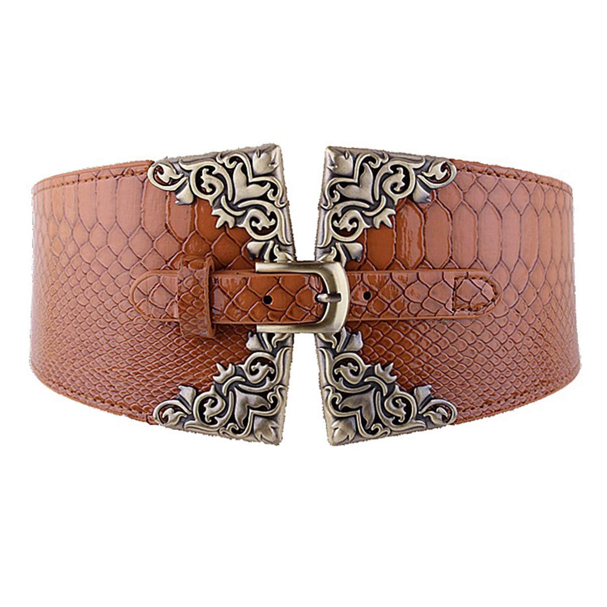 Essencedelight Waist Belt Stylish Decorative Wide Elastic Belt Buckle