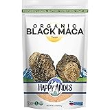 Happy Andes Organic Black Pure & Raw Maca Root Powder Non-GMO, USDA for Energy & Fitness, Performance & Mood for Men & Women,