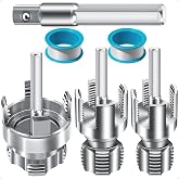 LINGIGAOUT 3-Piece PVC Pipe Threading Tool, 1/2, 3/4 and 1 Inch | Integrated internal and external pipe threader works with electric drills for PVC and plastic pipe repair.