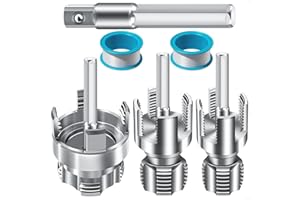 LINGIGAOUT 3PCS Internal & External Pipe Threading Tool Set, 1/2'' 3/4'' 1'' PVC Plastic Pipe Threader Kit, Drill Compatible Threading Tool for Plumbing Projects and Home Repairs