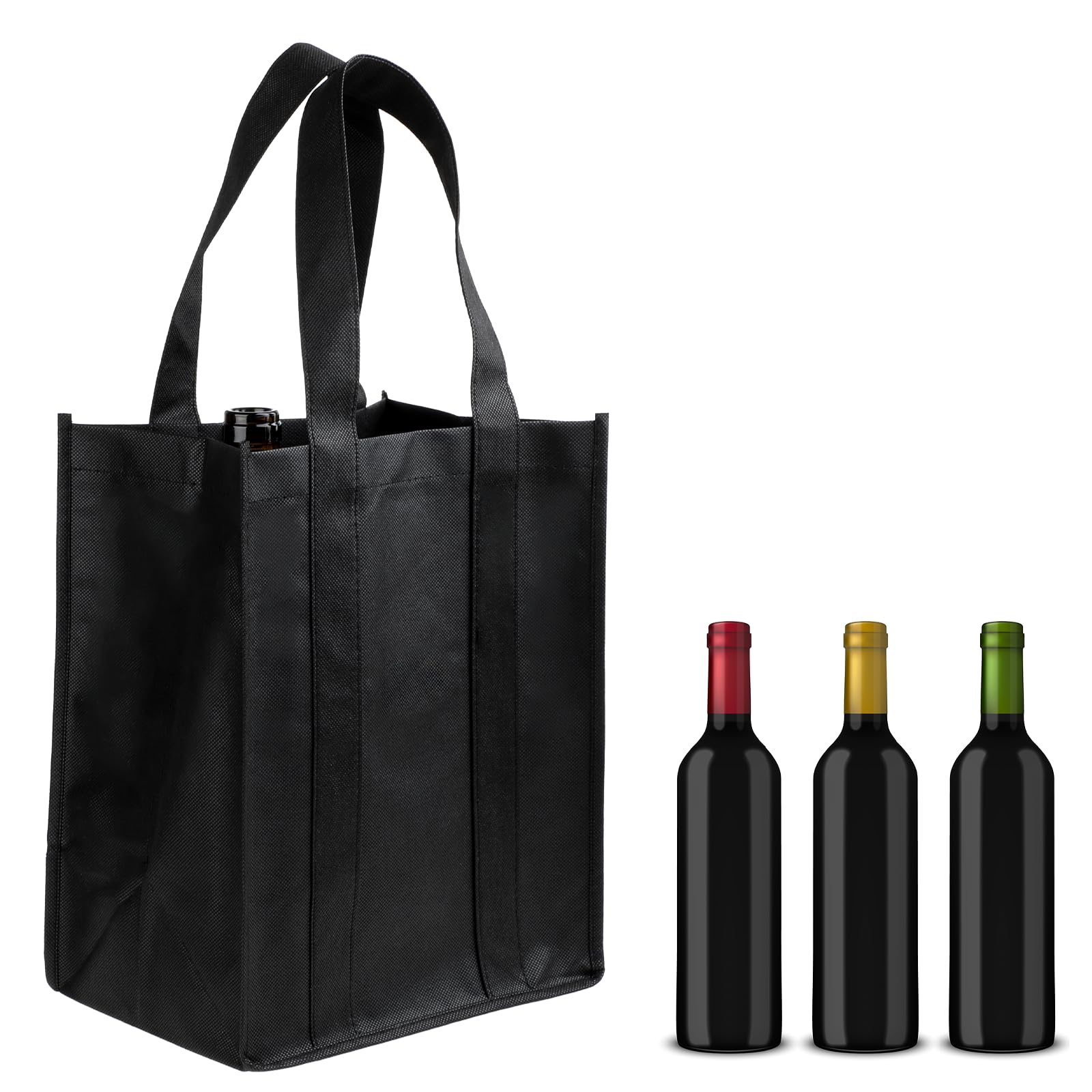 Sliverdew Wine Bag for 6 Bottles Wine Carrier Tote Reusable Wine Travel Bags Portable Wine Gift Bag Wine Bottle Holder Bag with Handle for Storing Carrying Wine Beer Champagne