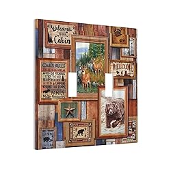 Rustic Lodge Bear Deer Double Toggle Light Switch