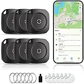 Air Tracker Tag-6 Pack, Smart Bluetooth Tracker Work with Apple Find My(iOS Only), Luggage Tracker Tag for Key, Luggage, Backpack, Suitcase, Replaceable Battery, weTag, Black