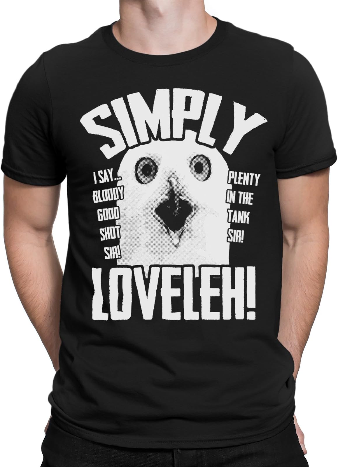 Simply Loveleh Mens T-Shirt Funny Owl Bloody Good Shot Plenty in The Tank Sir