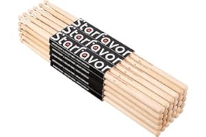 Starfavor 15 Pairs Drum Sticks 7A Classic America Maple Wood Tear Drop Tip Drumsticks for Adults Kids and Beginners