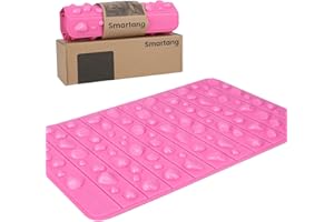 SMARTANG Smatrang High Elasticity Foot Acupressure Mat,Foldable Particle Foot Massager Mat,Foot Pressure Point Pad Mat,Foot Massage Pad for Relieve Foot Pain,Relieve Fasciitis (Pink, 12 * 20in)
