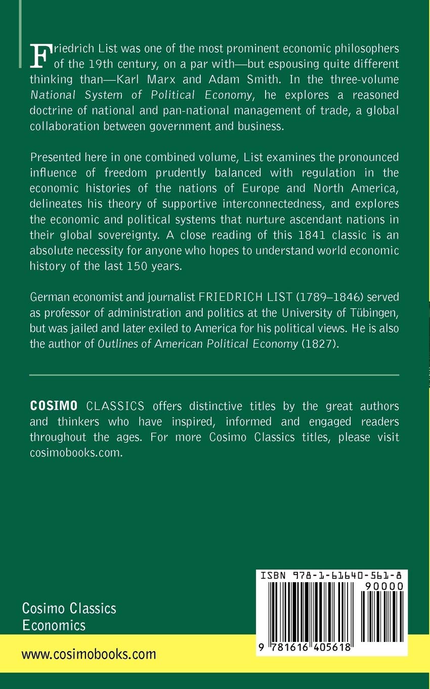 National System Of Political Economy The History Three Volumes In One List Friedrich 9781616405618 Amazon Com Books