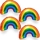 Giant Pride Day Balloons Rainbow Foil Balloons 38'' Large Rainbow Balloons for Pride Parade Supplies Festival Gay Party Decorations LGBTQ Birthday Party 4PCS