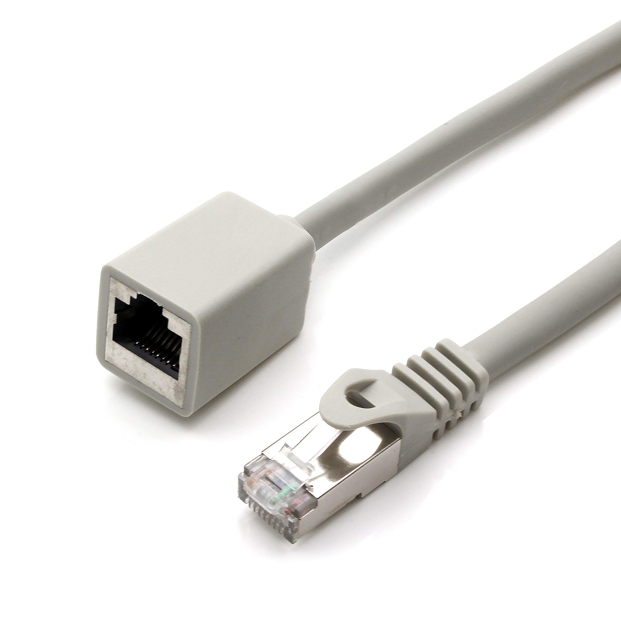 1aTTack.de 677590 CAT7 Cat.7 extension adapter - 0.5m - Ethernet cable Lankabel network cable 10 Gb/s raw cable with (RJ45) Cat6a plug socket 1 piece - gray