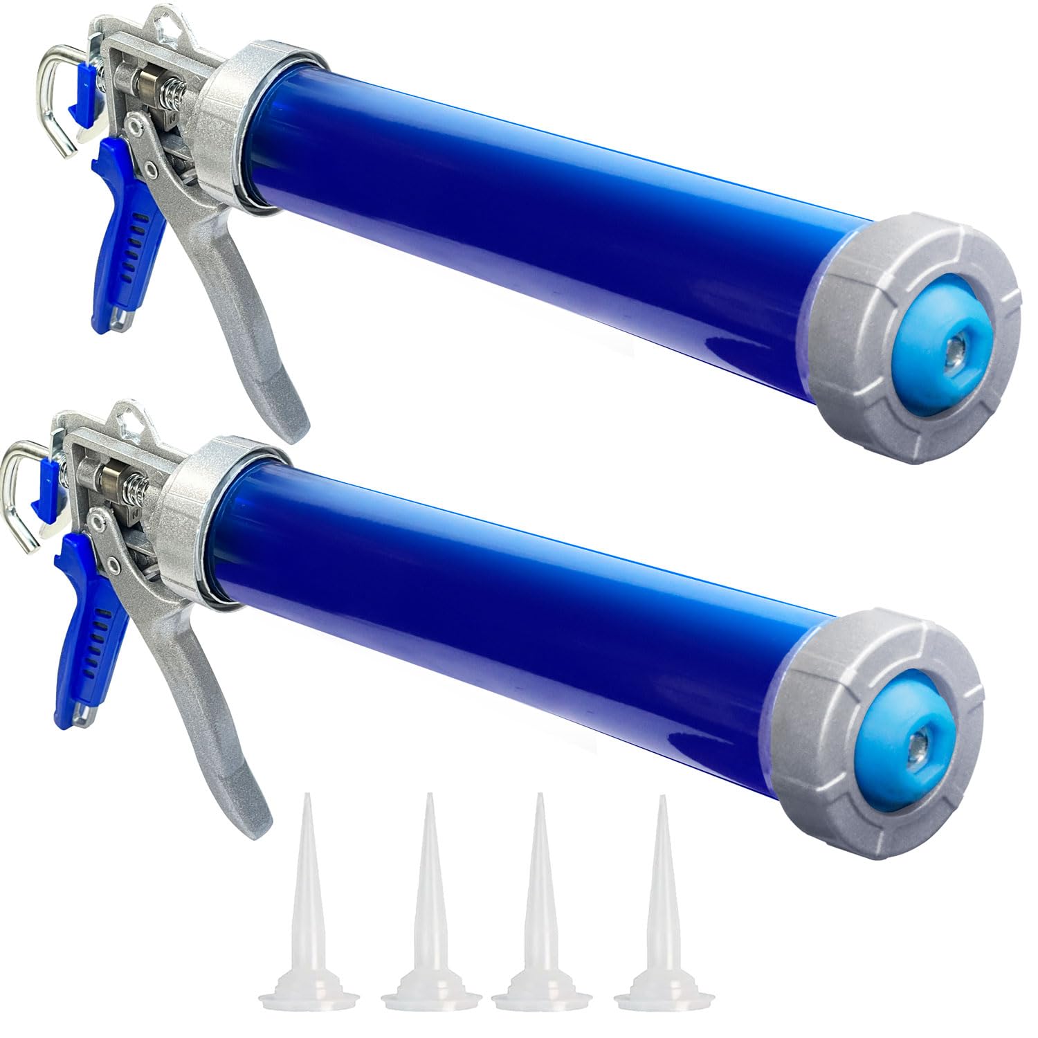 Photo 1 of 2 Pack sausage caulking gun, sausage gun caulking gun, 20 oz sausage tube gun caulking gun?with 4 cone nozzles,Suitable for bathroom, kitchen, living room, window and roof