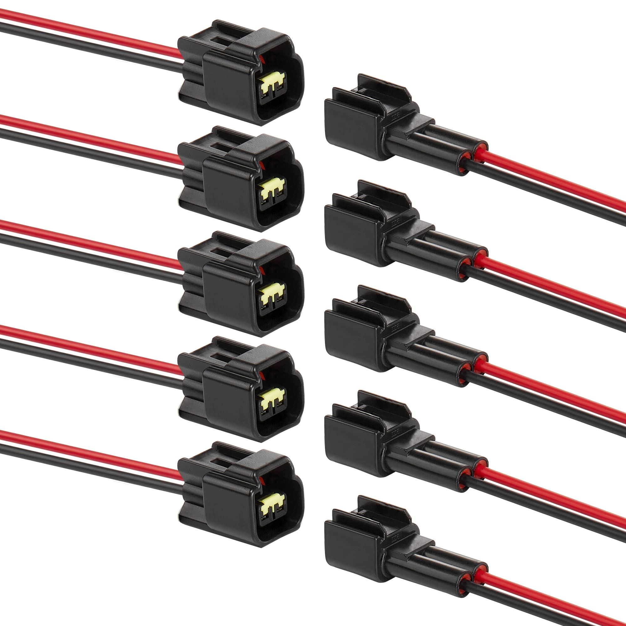 ZHOFONET German 2 Pin DT Connector Plug, 2 Way Waterproof DTP Electrical Connector, Male and Female Wiring Harness with 10cm 16AWG Pure Copper Wire for Automotive, LED Work Light