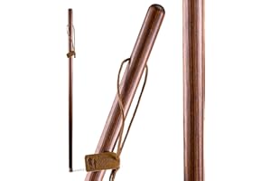 Brazos 55" Free Form Pine Wood Walking Stick Hiking Trekking Pole, Red, Made in the USA