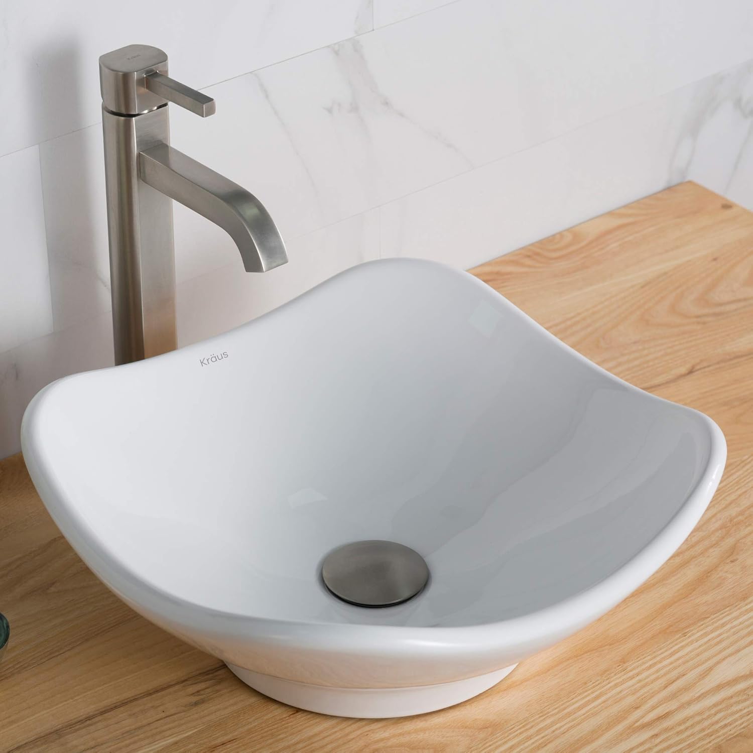 Buy Kraus C Kcv 135 1007sn White Tulip Ceramic Sink And Ramus