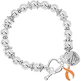 Fundraising For A Cause Orange Ribbon Bracelet for Leukemia, Multiple Sclerosis, Kidney Cancer Awareness, Gift Giving - Where There is Love (1 Bracelet - Retail)