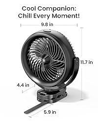 Koonie 10000mAh Battery Operated Misting Fan with