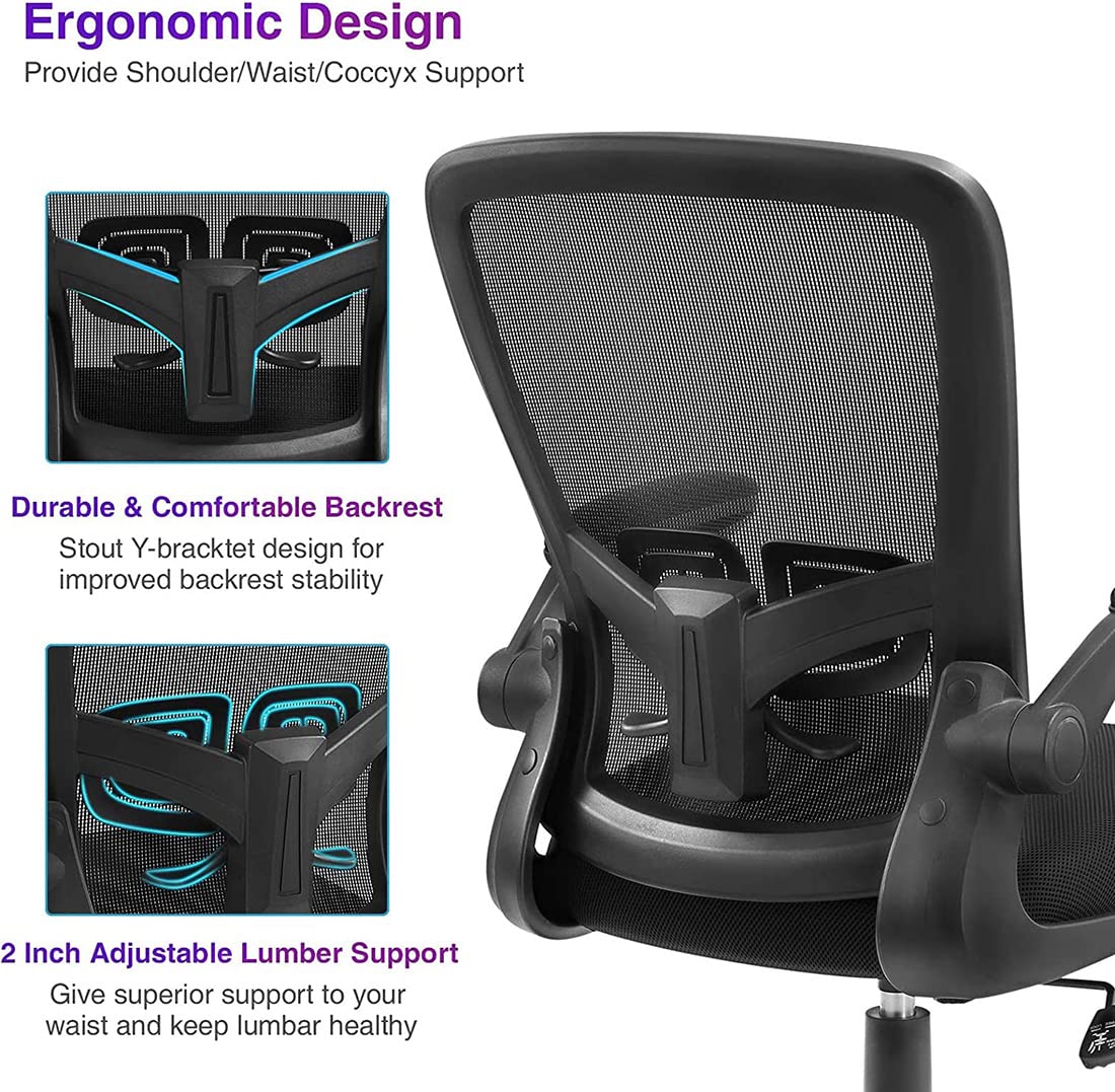 Adjustable Headrest Task Chair Ergonomic Mesh Office Chair - High Back ...