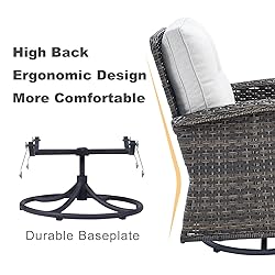HUMMUH 5-Piece Patio Furniture PE Wicker Outdoor