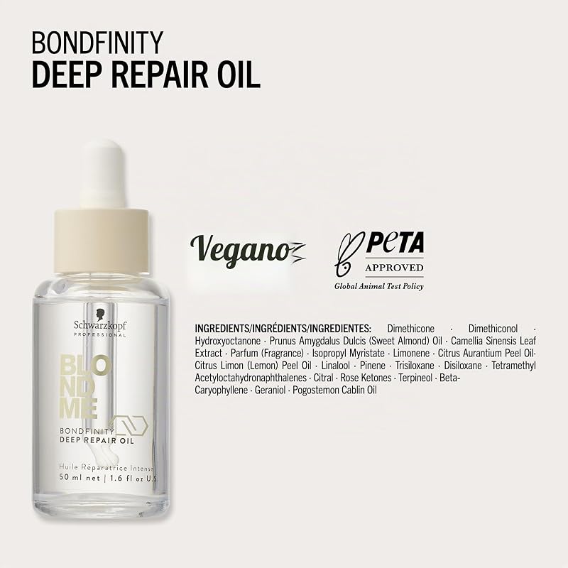 Schwarzkopf Professional BLONDME Bondfinity Deep Repair Oil - Olio Riparatore leggero - senza Risciacquo 50ml