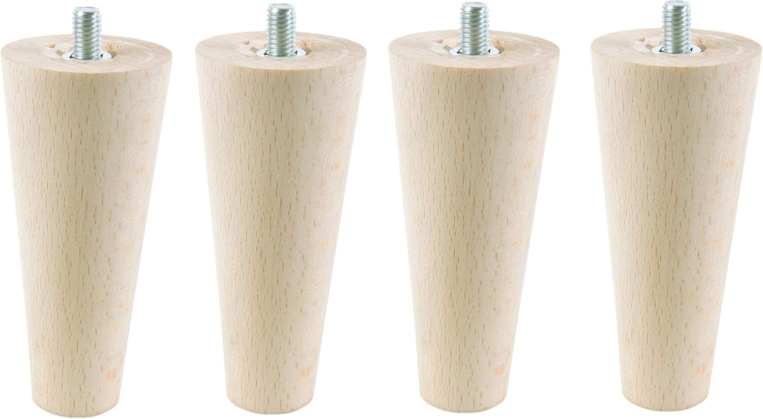 Unbekannt 4X Sofafüße Buche Holzfüße Möbelfüße mit Zubehör L 8-45 cm