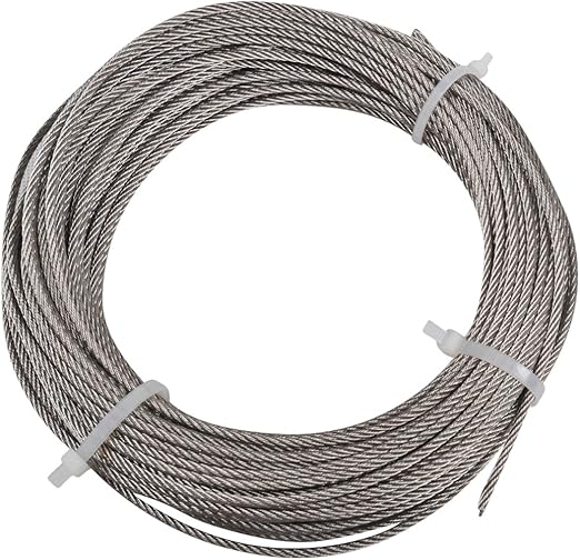 Stainless Steel Aircraft Cable 1//8/" 1x19 Type 316 Grade 100ft