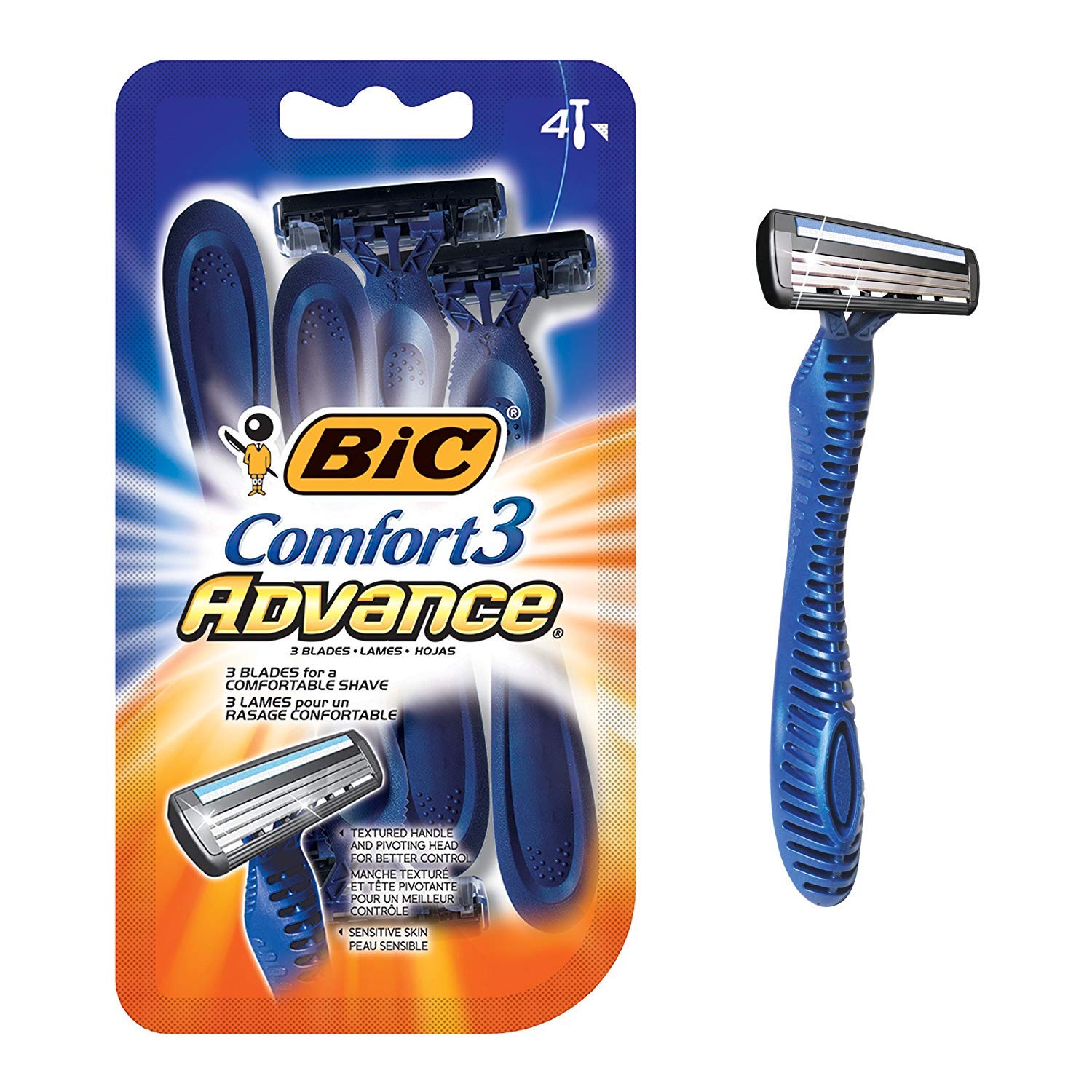 Bic Comfort 3 Advance For Men Sensitive Skin 4 Ct Amazon In