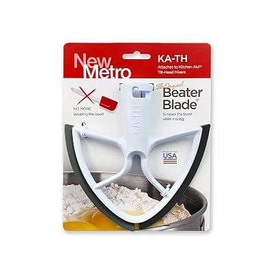 New Metro Design KA-THBK Original Beater Blade Compatible w/Kitchen Aid 4.5-5 Qt Tilt-Head Stand Mixers, Black