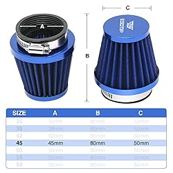 YWLUWEI 2pcs 45mm Motorcycle Air Filter with Fuel