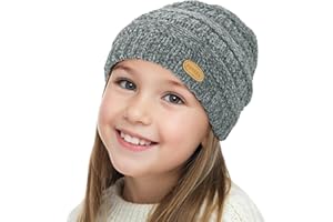 Sukeen Kids Winter Hat Chenille Knit Beanie Hat with Lined for Girls Boys Toddlers Ages 3-8 Warm Skull Caps for Ourdoor