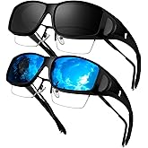 KANASTAL Fit Over Glasses for Men Women Polarized UV400 Protection Fashion Wrap Around Shades