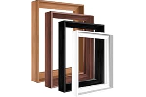 SUNWES Canvas Floater Frame for 1”–1.25”Deep Gallery Wrapped Canvas, Wood-Look Floating Frame Wall Artwork for Oil Paintings, Gallery Bedroom, Living Room, Studio, Made in USA(Dark Walnut,16x24)