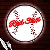 Red Sox Baseball Neon Sign, Boston BRS Cool Light Up Dimmable Red Sox Baseball Team Logo Hanging Led Neon Sign for Wall Decor, Bedroom, Party, Man Cave, Garage, Birthday Christmas Gift for Baseball Fans
