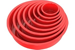 SILIVO 8-Piece Silicone Cake Pans Sets for Baking - Nonstick Silicone Round Cake Molds for Layer Cakes, Rainbow Cakes and Tiered Cakes - 3/4/5/6/7/8/9/10 inch