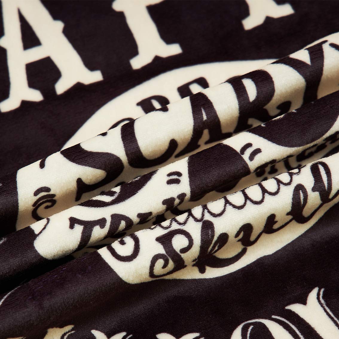 TUONROAD Trick or Treat Novelty Breathable Throw Pillow Happy Halloween Skull Be Scary Spider Printed Pillowcase Insert Original Black Soft Velvet Zipper Hidden Fluffy Cushion for Theme Party Decor