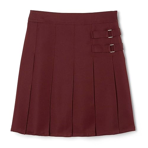 French Toast Girls' Two-Tab Pleated Scooter skirt, Burgundy, 18,Big Girls